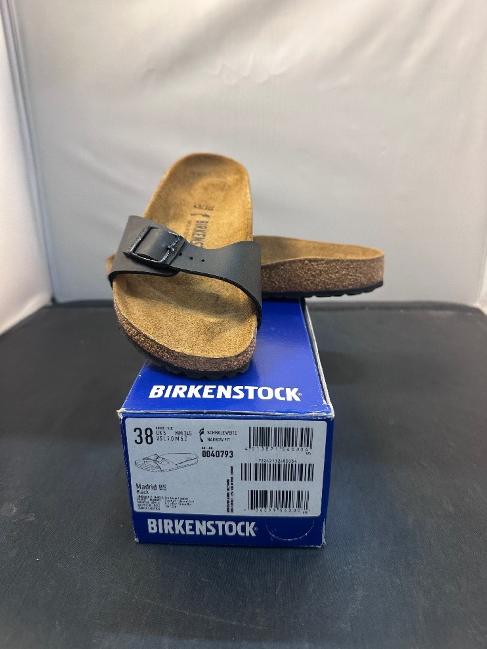 Birkenstock Madrid BLACK BS 38 UK 5 US L 7 M 5